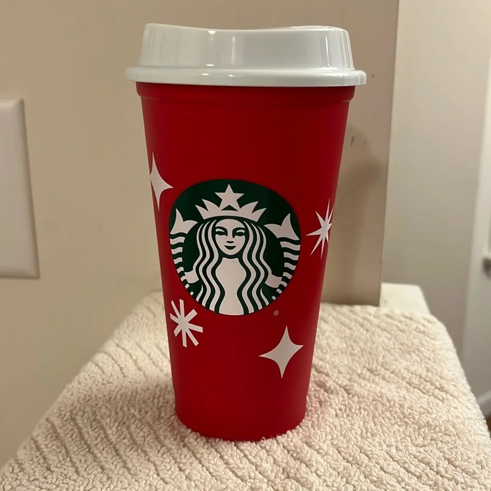 Starbucks 2024 Red White Green Holiday Cup Reusable Dishwasher Safe 16 oz